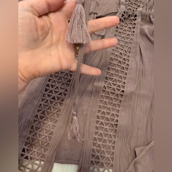 SYKE Joy KIMONO Mauve Swim Cover-up One Size Tassel Tie - Picture 5 of 15